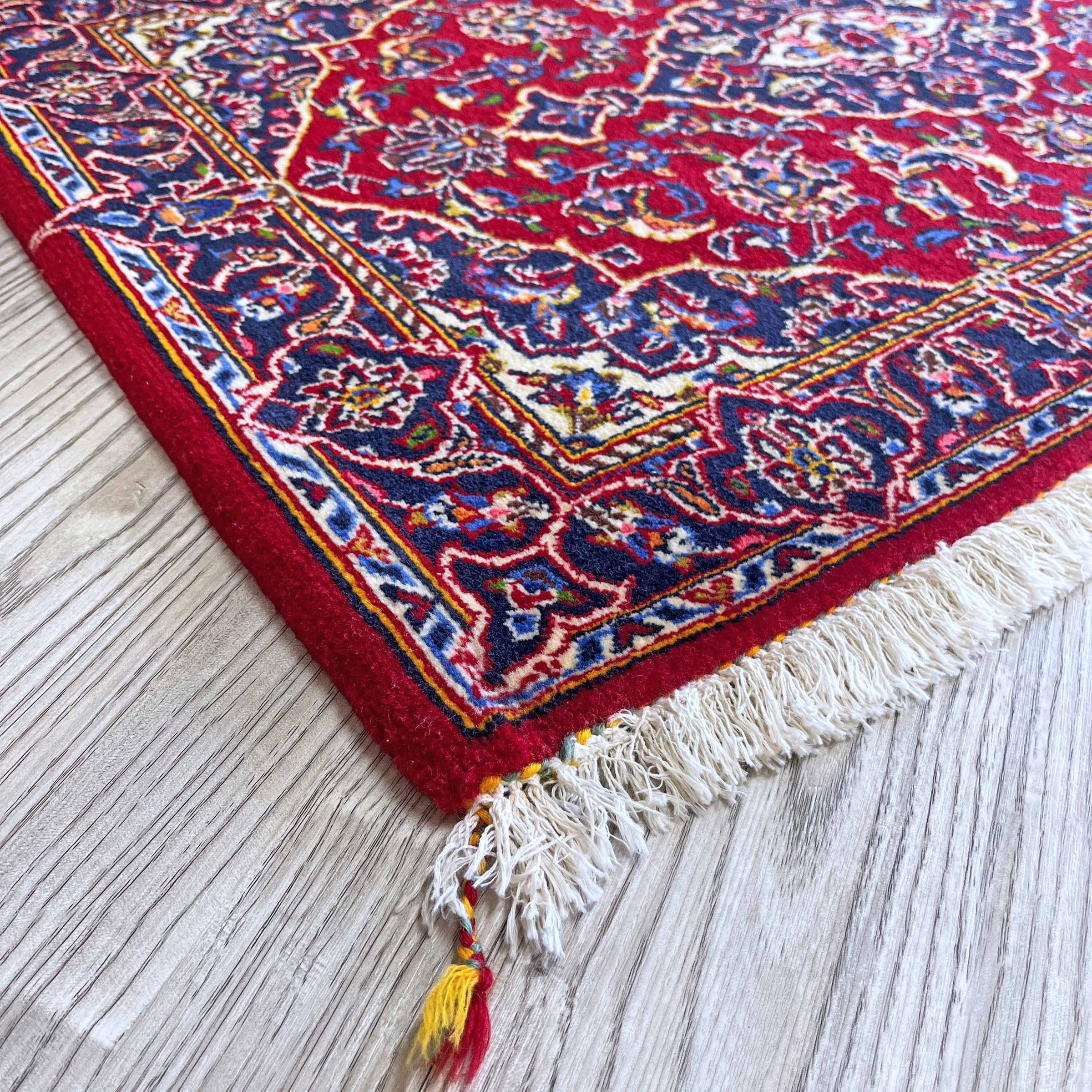 Ｗ-266 ペルシャ絨毯 イラン カシャーン産 玄関マット 手織り草木染め